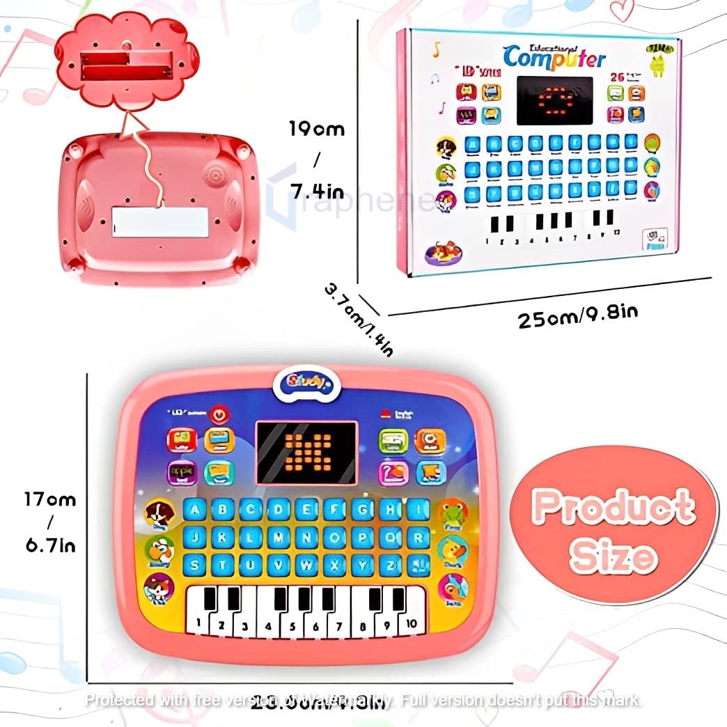 Educational Learning Kids Laptop Tablet Computer with Music and Fun Activities (Piano Laptop)
