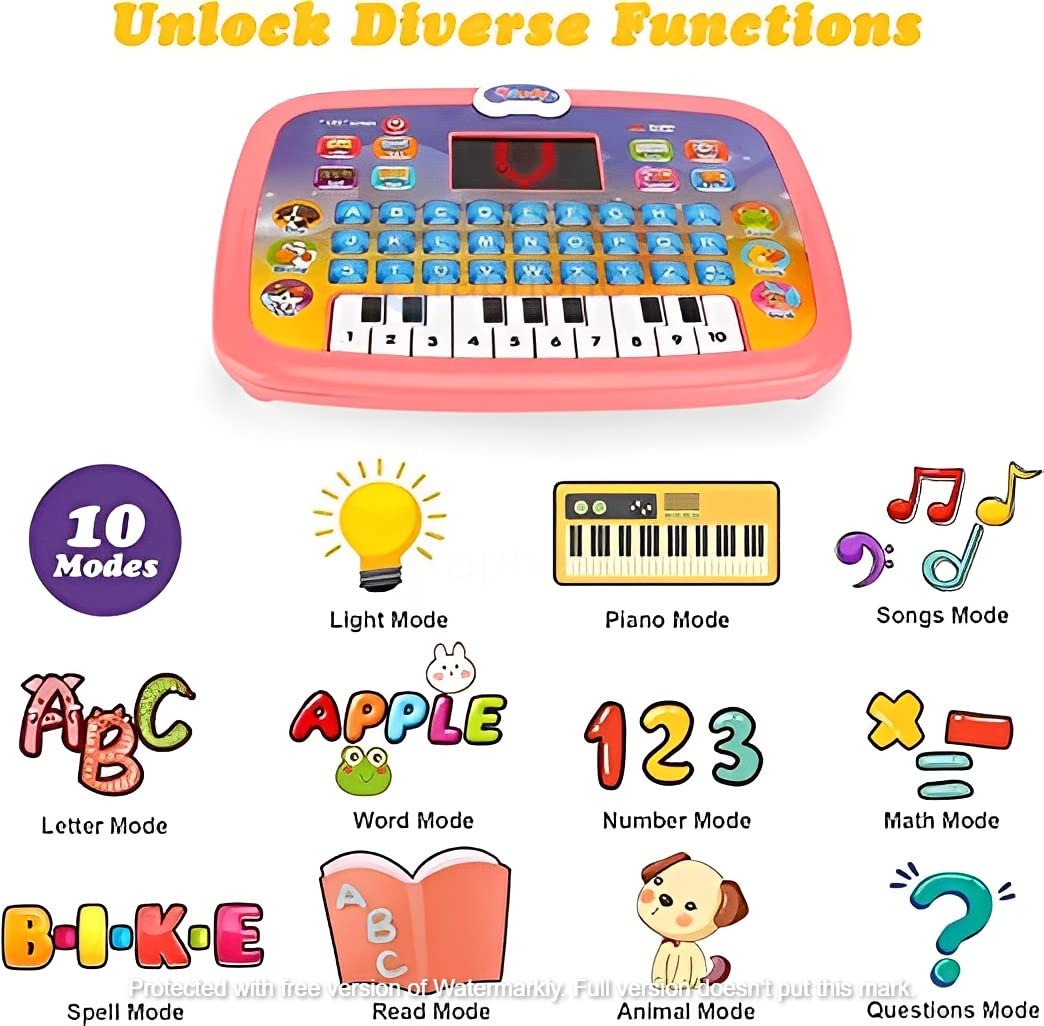 Educational Learning Kids Laptop Tablet Computer with Music and Fun Activities (Piano Laptop)