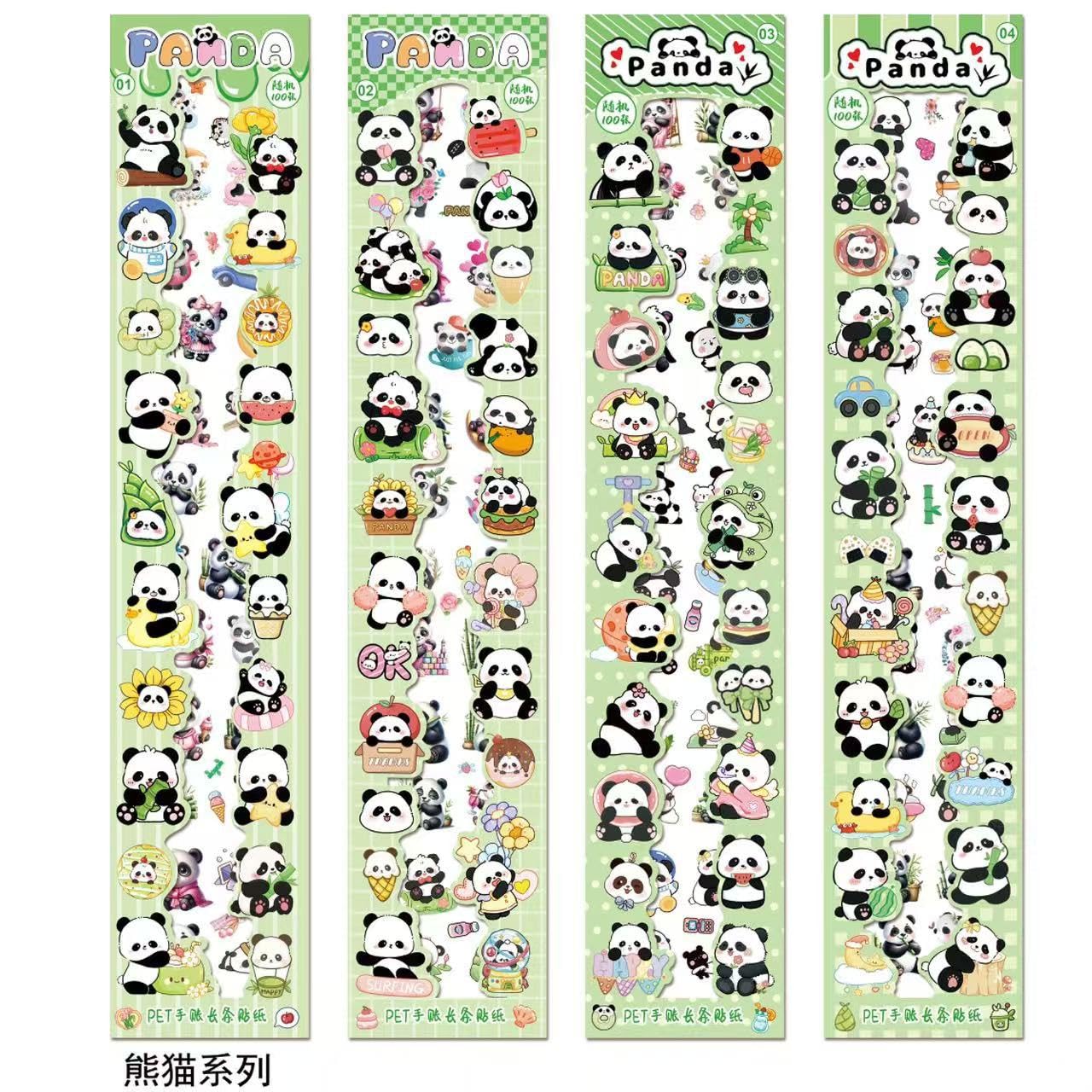 Cute Girl Theme Panda Stickers 16 Sheets Cute Washi Stickers for Project (16 Sheets)