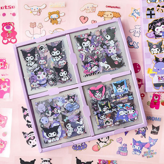 Cute Girl Theme Kuromi Stickers 100 Sheets Cute Washi Stickers for Project (100 Sheets)