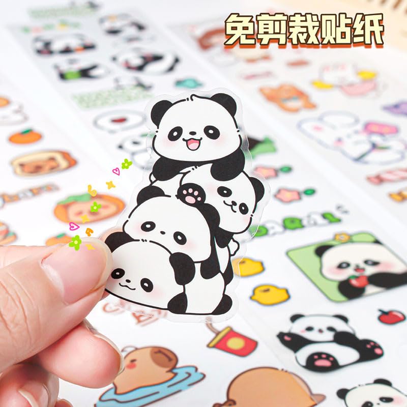Cute Girl Theme Panda Stickers 16 Sheets Cute Washi Stickers for Project (16 Sheets)