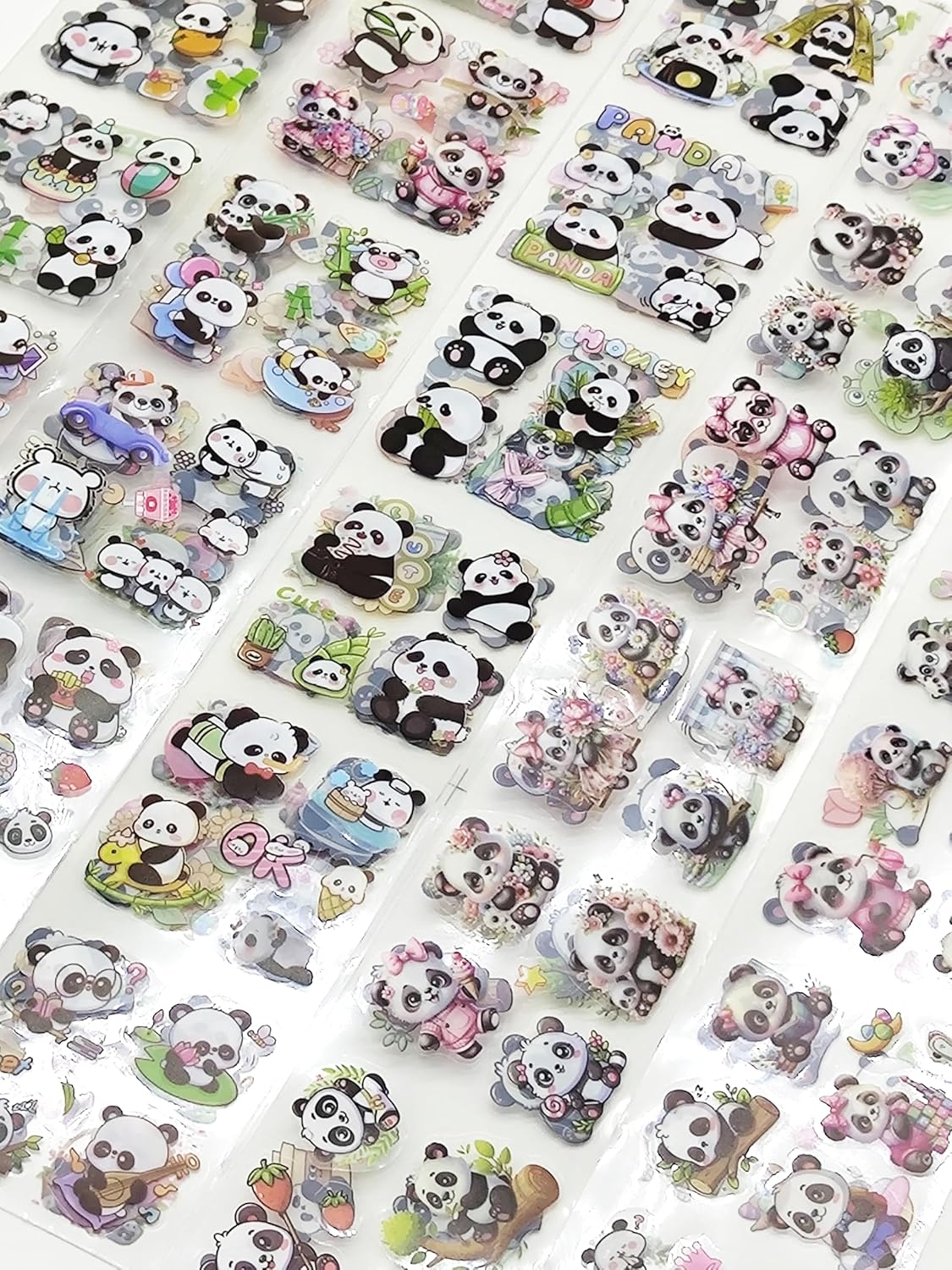 Cute Girl Theme Panda Stickers 16 Sheets Cute Washi Stickers for Project (16 Sheets)
