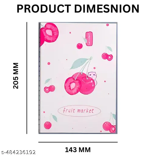 5 Pcs Fruit Themed Creative Thickened A5 Exercise Book Homework Book Note Book 60 Pages (Set Of 5)