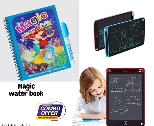Digital Slate 8 Inch Screen and Magic Water Book  LCD Writing pad (DS and Water Book)