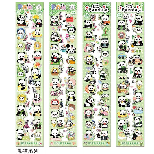 Cute Girl Theme Panda Stickers 16 Sheets Cute Washi Stickers for Project, Japanese Style Girls Sticker Set, Stationery Item, Journals, Scrapbooking, DIY Arts and Crafts (16 Sheets)