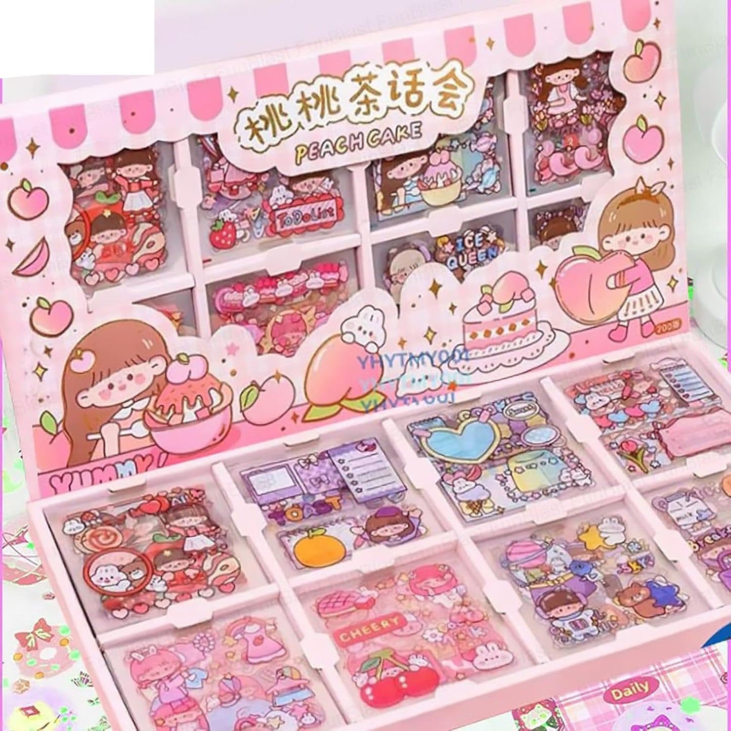 Cute Girl Theme Kawaii Stickers 200 Sheets Cute Washi Stickers for Project(200 Sheets)