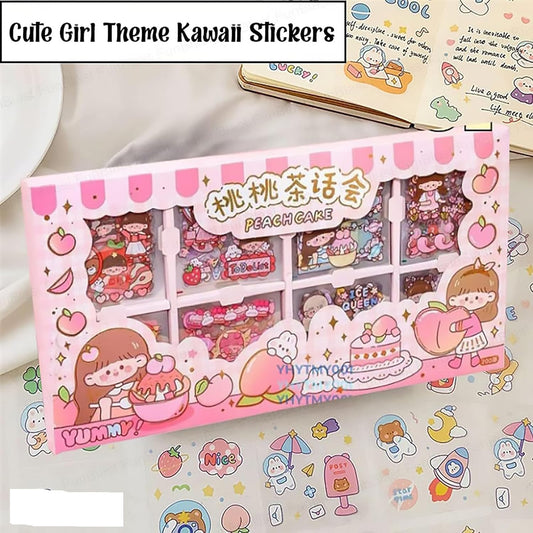 Cute Girl Theme Kawaii Stickers 200 Sheets Cute Washi Stickers for Project, Japanese Style Girls Sticker Set, Stationery Item, Journals, Scrapbooking, DIY Arts and Crafts (200 Sheets)
