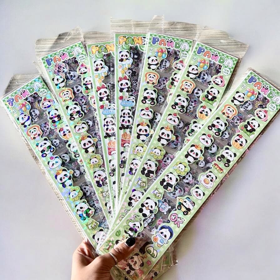 Cute Girl Theme Panda Stickers 16 Sheets Cute Washi Stickers for Project (16 Sheets)