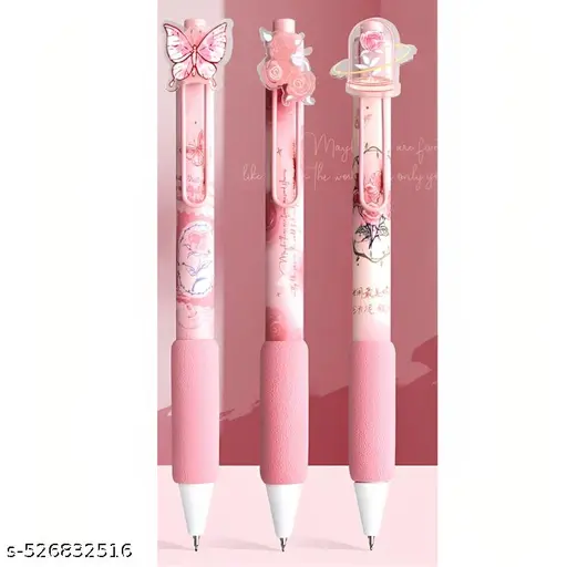 Butterfly Pink Pens (Pack of 4) Cute Pink Rabbit Gel Pens Set (Pack 04)